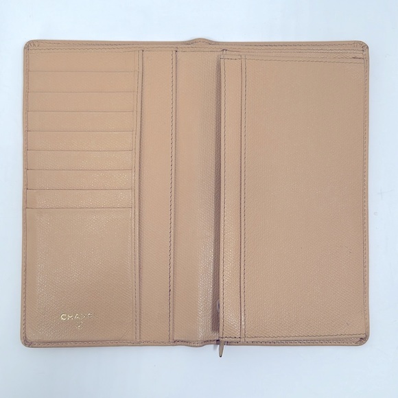 Authentic CHANEL COCO Mark Bi-fold Long Wallet- Beige - Picture 4 of 14
